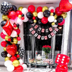 Msiveavz Red Black Gold Party Balloons – 50 Pcs 12 Inch Latex Set for Graduation, Weddings & More