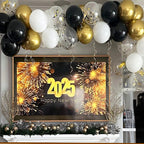 Msiveavz Black White Gold Party Balloons – 50 Pcs 12in Latex Balloons for Weddings, Graduations & Celebrations