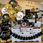 Msiveavz 50 Pack Graduation Balloons Set - Black Gold 12 Inch for 2025 Grad Party