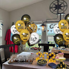Msiveavz 50 Pack Graduation Balloons Set - Black Gold 12 Inch for 2025 Grad Party