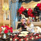 Msiveavz Red Black Gold Party Balloons – 50 Pcs 12 Inch Latex Set for Graduation, Weddings & More