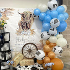 Msiveavz Blue Brown Cow Balloons Set – 60-Piece Cow Print & Blue Balloons, 12 Inch for Farm Themed Parties