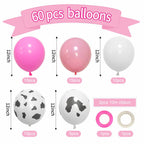 Msiveavz Cow Print Balloons Set – 60pcs Pink Latex, 12in for Birthday & Farm Party Decor