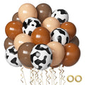 Msiveavz Cow Print Balloons Set – 60pcs Brown Latex Balloons for Adult Western Farm Parties