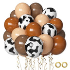 Msiveavz Cow Print Balloons Set – 60pcs Brown Latex Balloons for Adult Western Farm Parties