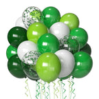 Msiveavz Green Balloons Set - 50 Pcs 12in Emerald & Lime Confetti Latex for Jungle Safari Party & St. Patrick's Day