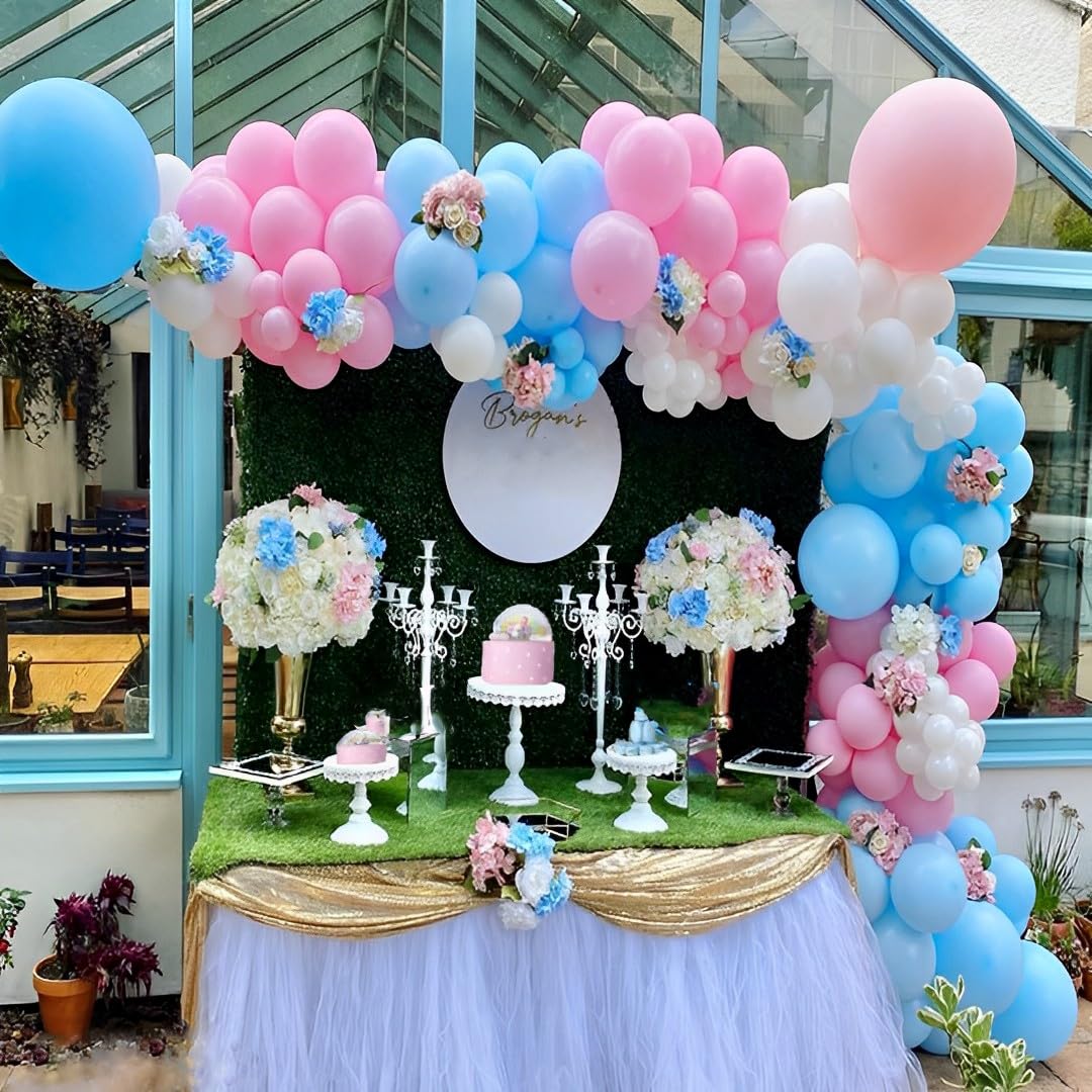 Msiveavz Pink & Blue Party Balloons — 50 Pcs, 12in Latex for Gender Reveal & Celebrations