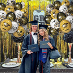Msiveavz 50 Pack Graduation Balloons Set - Black Gold 12 Inch for 2025 Grad Party