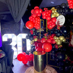 Msiveavz Red Black Gold Party Balloons – 50 Pcs 12 Inch Latex Set for Graduation, Weddings & More