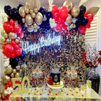 Msiveavz Red Black Gold Party Balloons – 50 Pcs 12 Inch Latex Set for Graduation, Weddings & More
