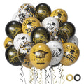 Msiveavz 50 Pack Graduation Balloons Set - Black Gold 12 Inch for 2025 Grad Party