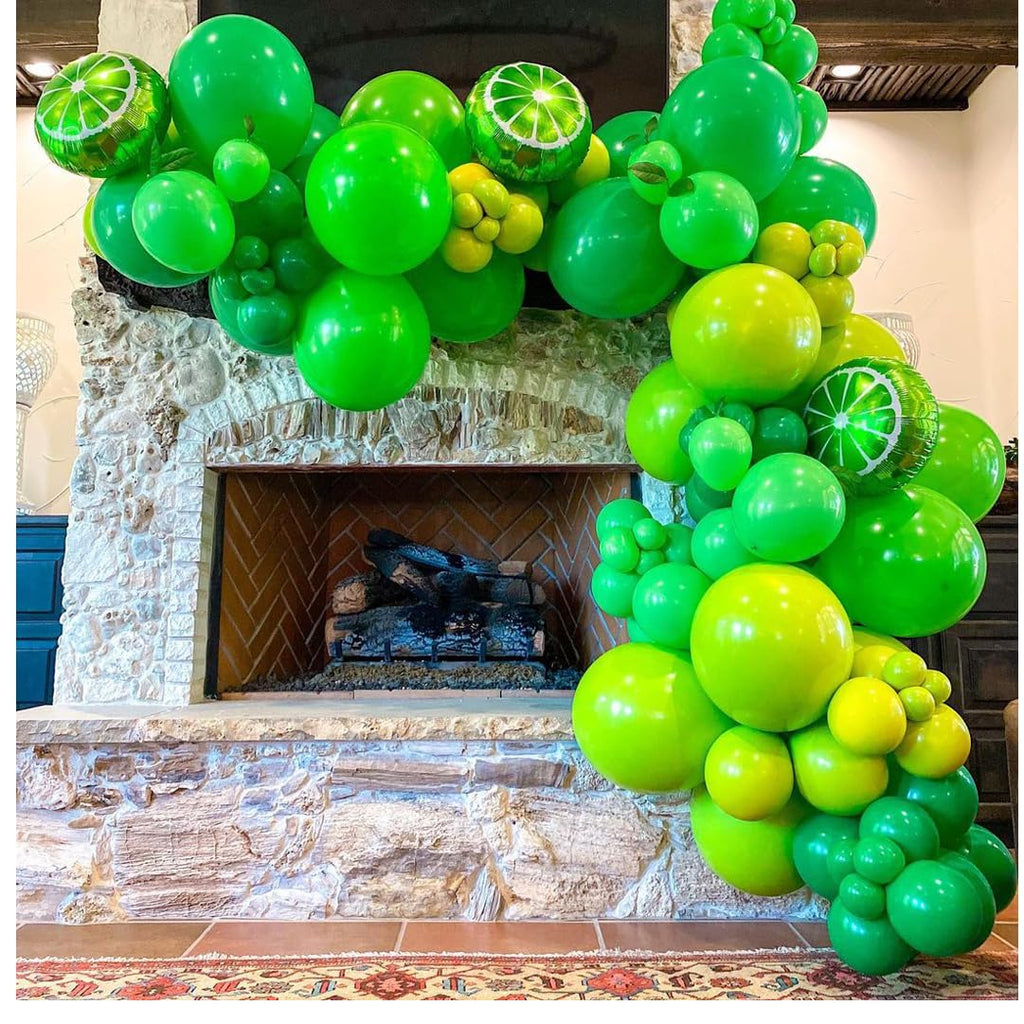 Msiveavz Green Balloons Set - 50 Pcs 12in Emerald & Lime Confetti Latex for Jungle Safari Party & St. Patrick's Day