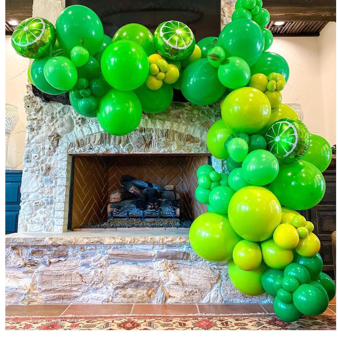 Msiveavz Green Balloons Set - 50 Pcs 12in Emerald & Lime Confetti Latex for Jungle Safari Party & St. Patrick's Day