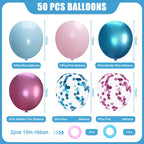 Msiveavz Pink & Blue Party Balloons — 50 Pcs, 12in Latex for Gender Reveal & Celebrations
