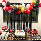 Msiveavz Red Black Gold Party Balloons – 50 Pcs 12 Inch Latex Set for Graduation, Weddings & More