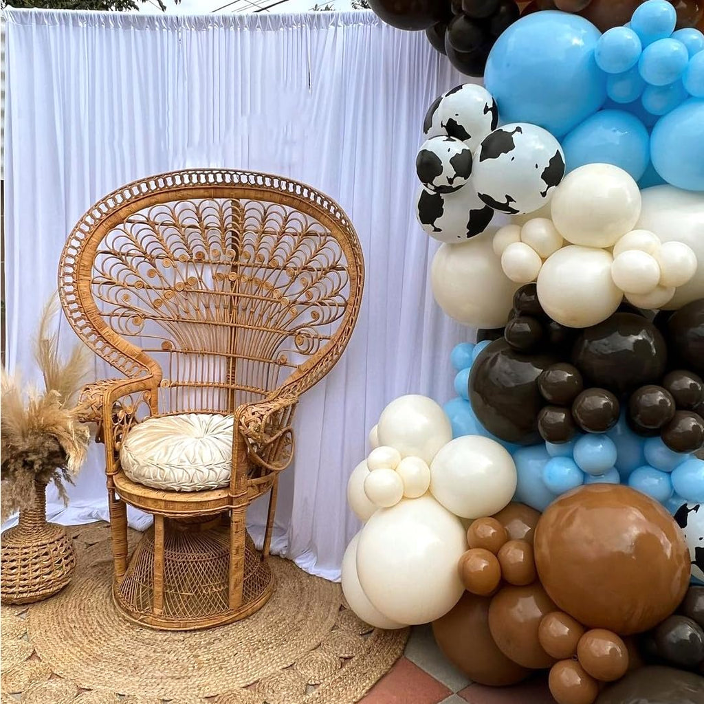 Msiveavz Blue Brown Cow Balloons Set – 60-Piece Cow Print & Blue Balloons, 12 Inch for Farm Themed Parties