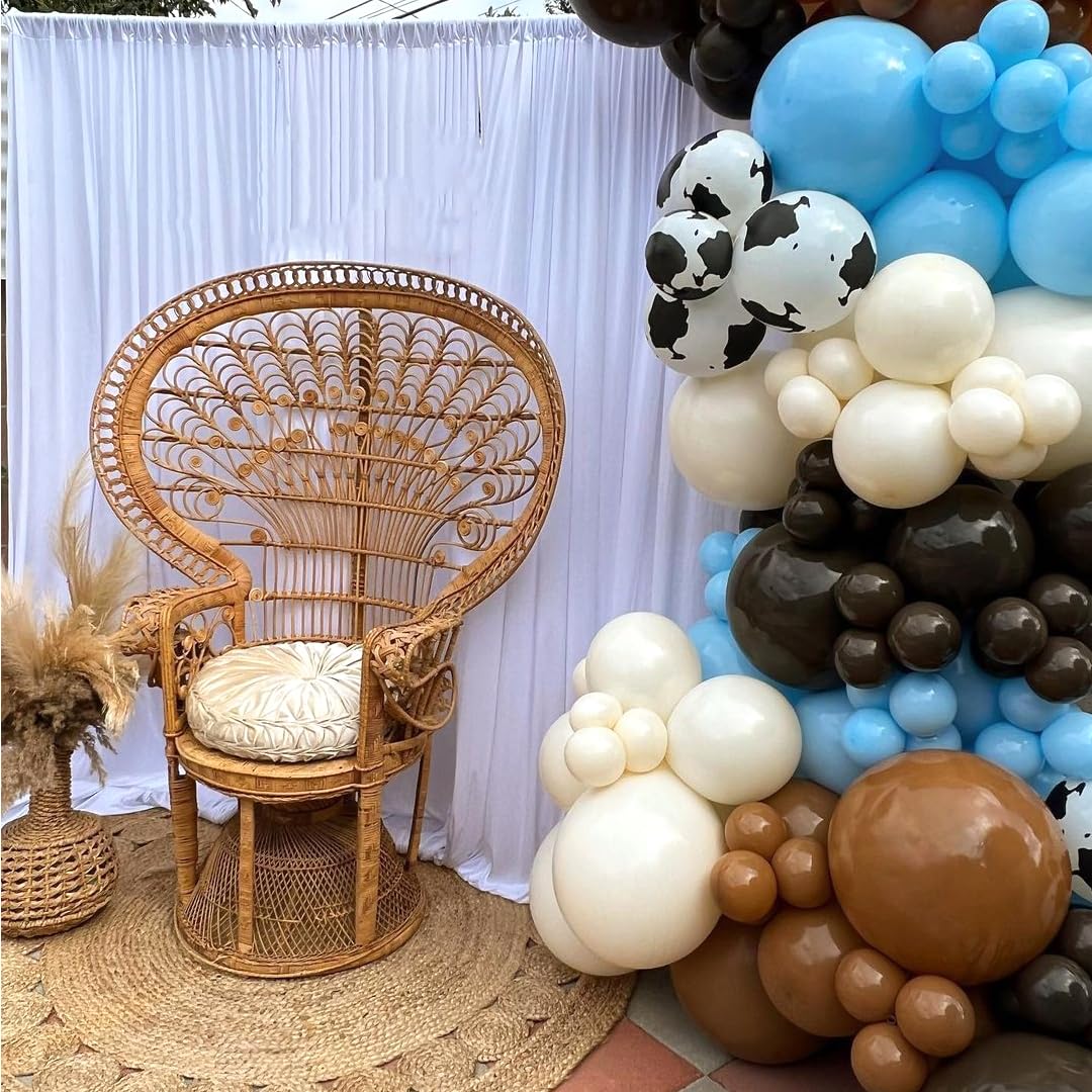 Msiveavz Blue Brown Cow Balloons Set – 60-Piece Cow Print & Blue Balloons, 12 Inch for Farm Themed Parties