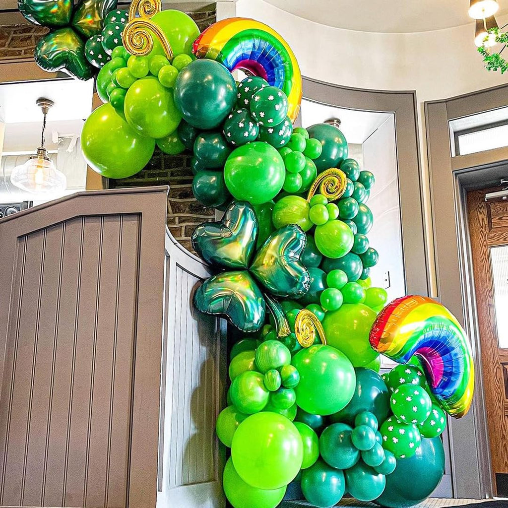 Msiveavz Green Balloons Set - 50 Pcs 12in Emerald & Lime Confetti Latex for Jungle Safari Party & St. Patrick's Day