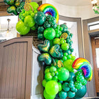 Msiveavz Green Balloons Set - 50 Pcs 12in Emerald & Lime Confetti Latex for Jungle Safari Party & St. Patrick's Day