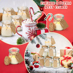 MTLEE 50 Pcs Christmas Jar Candles – Scented Soy Wax Jars with DIY Tag Cards | Xmas Gift & Party Favors