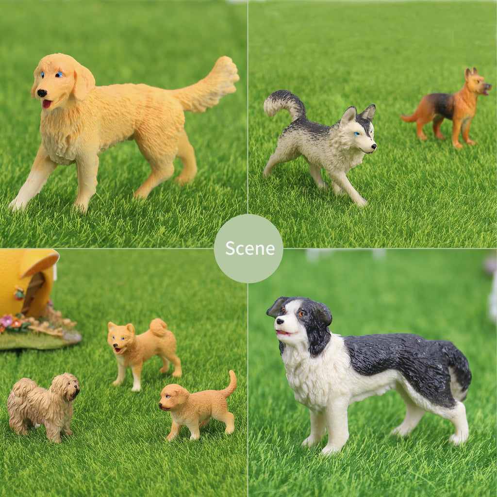 Muchfun 20Pcs Dog Toy Figures for Kids – Cake Toppers & Decor
