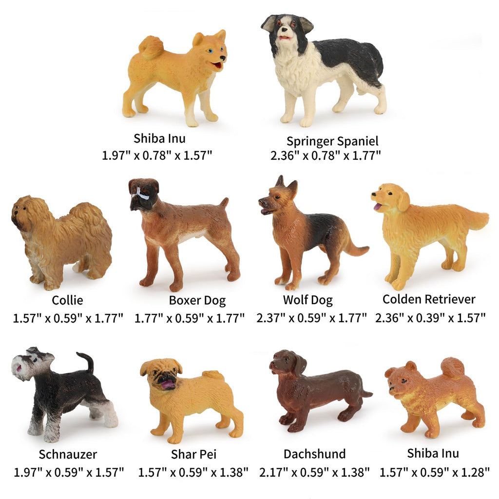 Muchfun 20Pcs Dog Toy Figures for Kids – Cake Toppers & Decor