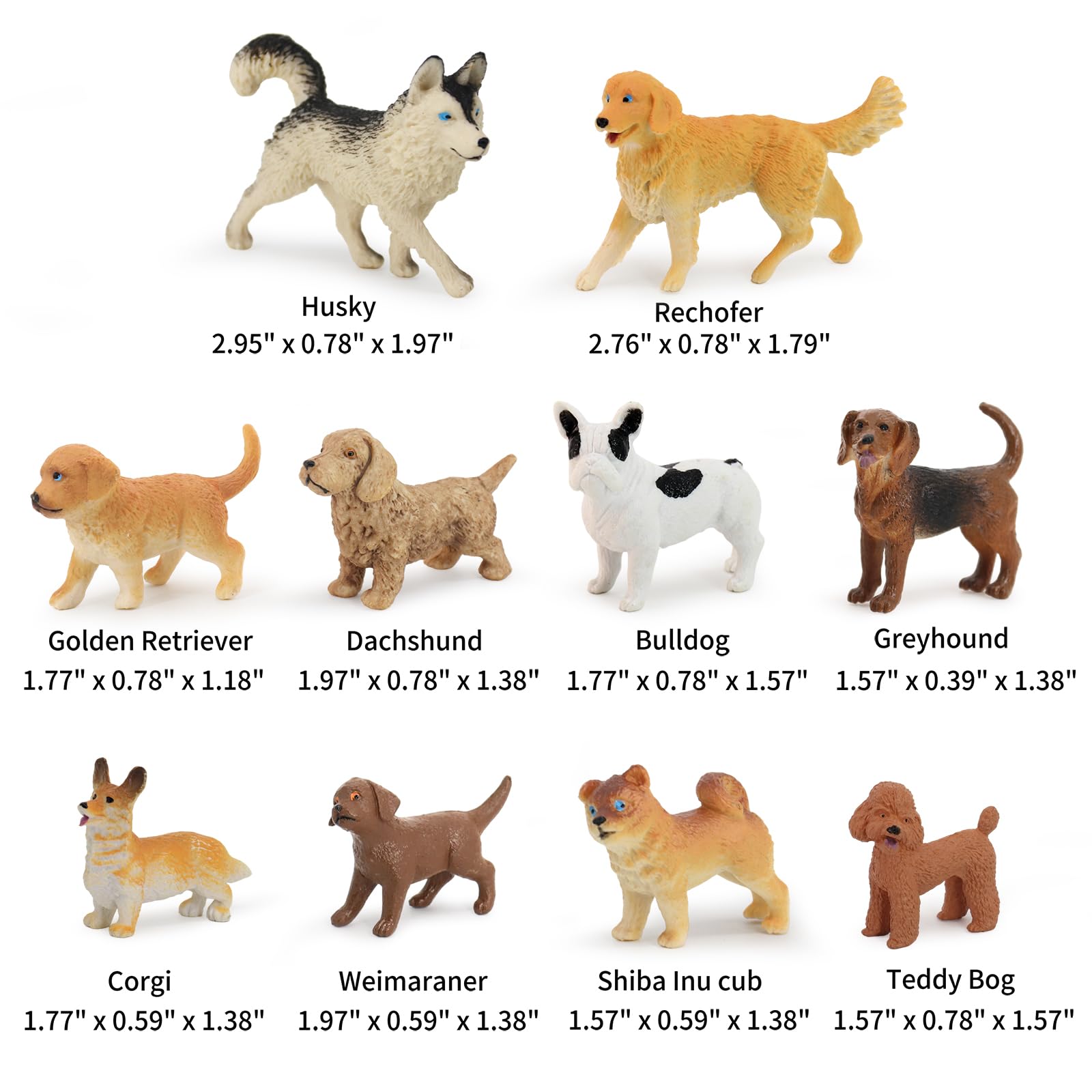 Muchfun 20Pcs Dog Toy Figures for Kids – Cake Toppers & Decor
