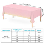 Mulbozy Pink Tablecloths 2 Pcs 54x108 in with Gold Dots | Disposable Table Cover for Parties