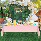 Mulbozy Pink Tablecloths 2 Pcs 54x108 in with Gold Dots | Disposable Table Cover for Parties