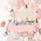 Mulbozy Pink Tablecloths 2 Pcs 54x108 in with Gold Dots | Disposable Table Cover for Parties