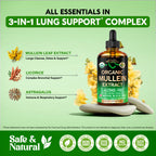 USDA Organic Mullein Drops for Lungs – 4 fl oz | Made in USA