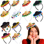 Mumufy 12 Pcs Mexican Sombrero Headbands – Classic Fiesta Party Hats for Cinco de Mayo