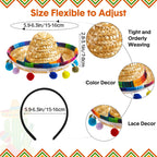 Mumufy 12 Pcs Mexican Sombrero Headbands – Classic Fiesta Party Hats for Cinco de Mayo
