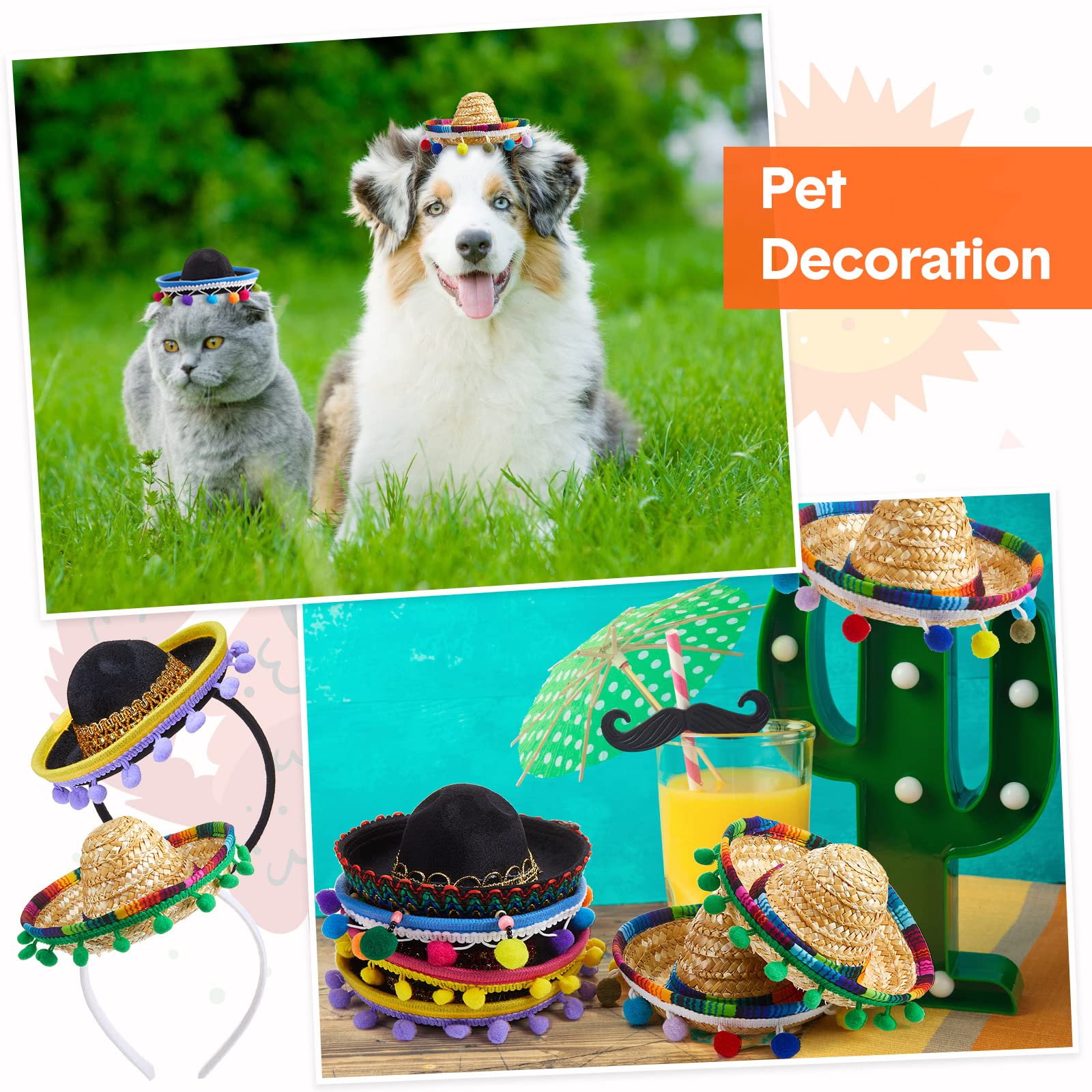 Mumufy 12 Pcs Mexican Sombrero Headbands – Classic Fiesta Party Hats for Cinco de Mayo
