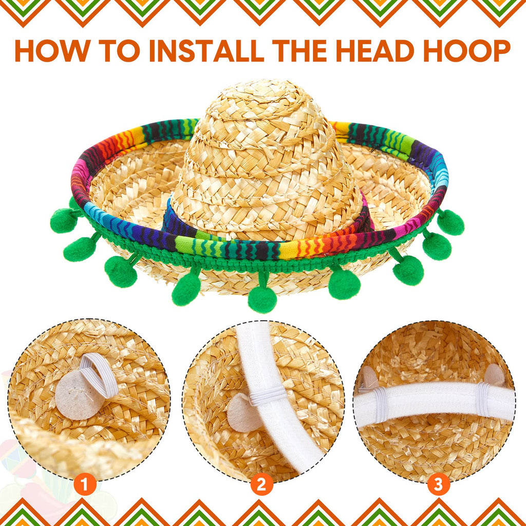 Mumufy 12 Pcs Mexican Sombrero Headbands – Classic Fiesta Party Hats for Cinco de Mayo