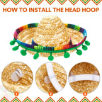 Mumufy 12 Pcs Mexican Sombrero Headbands – Classic Fiesta Party Hats for Cinco de Mayo