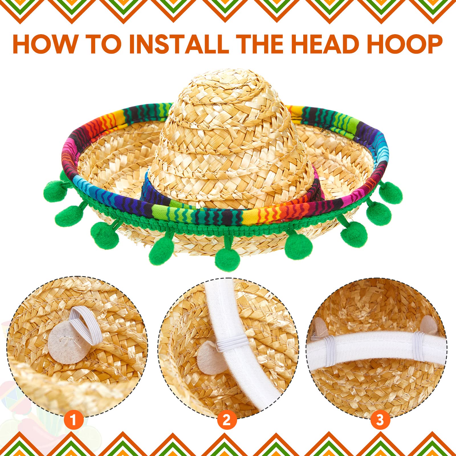 Mumufy 12 Pcs Mexican Sombrero Headbands – Classic Fiesta Party Hats for Cinco de Mayo