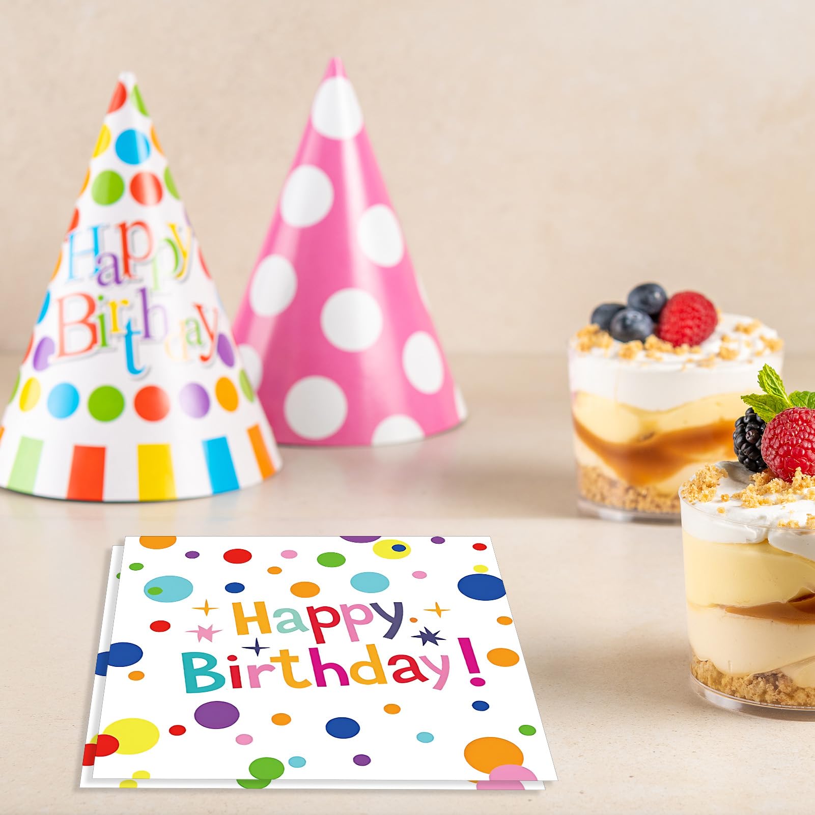 Muplaya Birthday Napkins - 40 Pack, Confetti & Star Design (6.5x6.5 in)