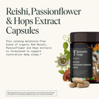 Mushroom Sleep Supplement — Reishi, Passionflower & Hops | 100% USDA Organic, Vegan, 120 Caps