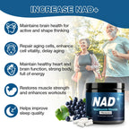 NAD+ Supplement 1000mg NR & Resveratrol | Liposomal Organic NAD for Brain & Energy – 80 Capsules (2 Pcs)