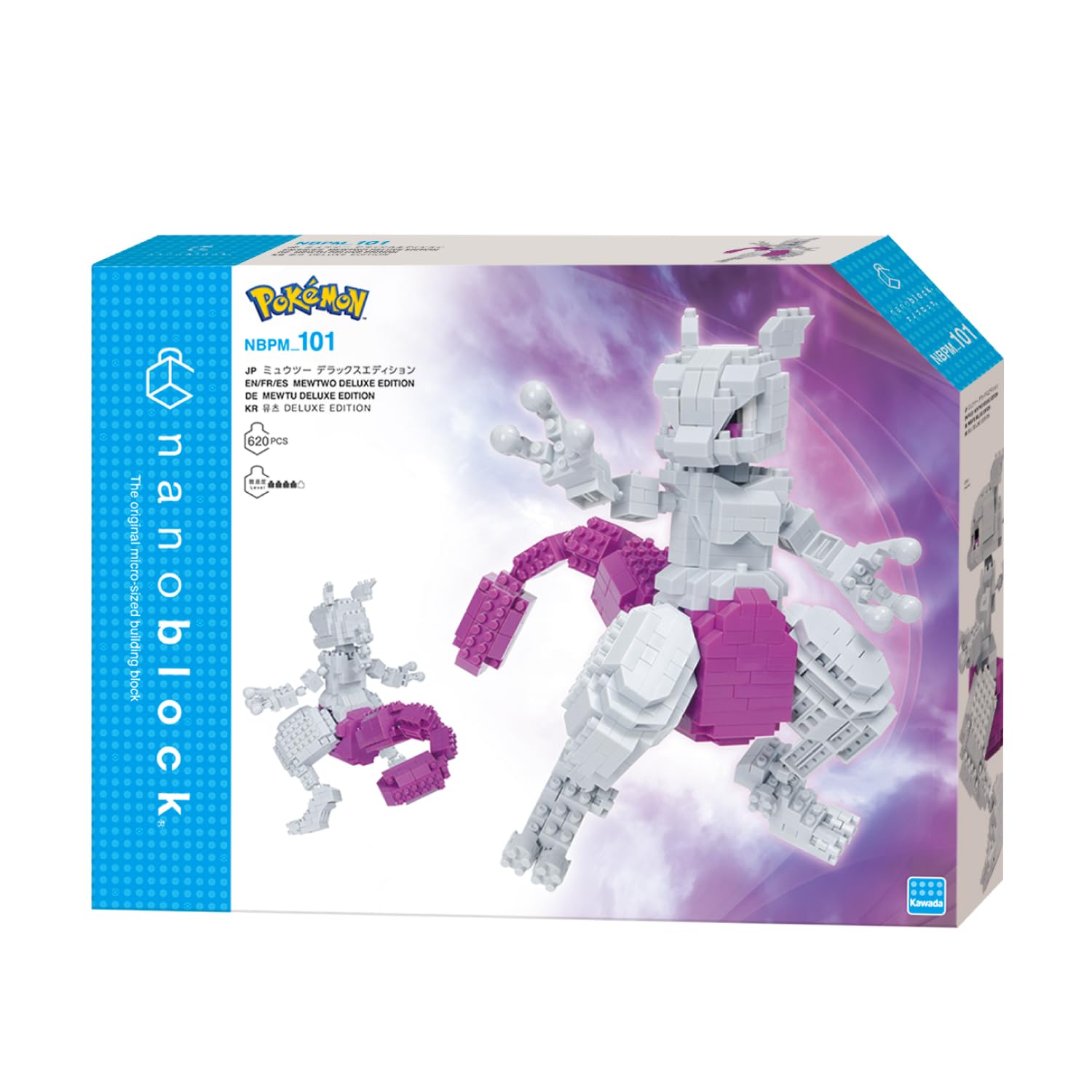 Nanoblock Pokemon Mewtwo Deluxe Edition - 620-Piece Build Kit (5.5 Inches Tall)