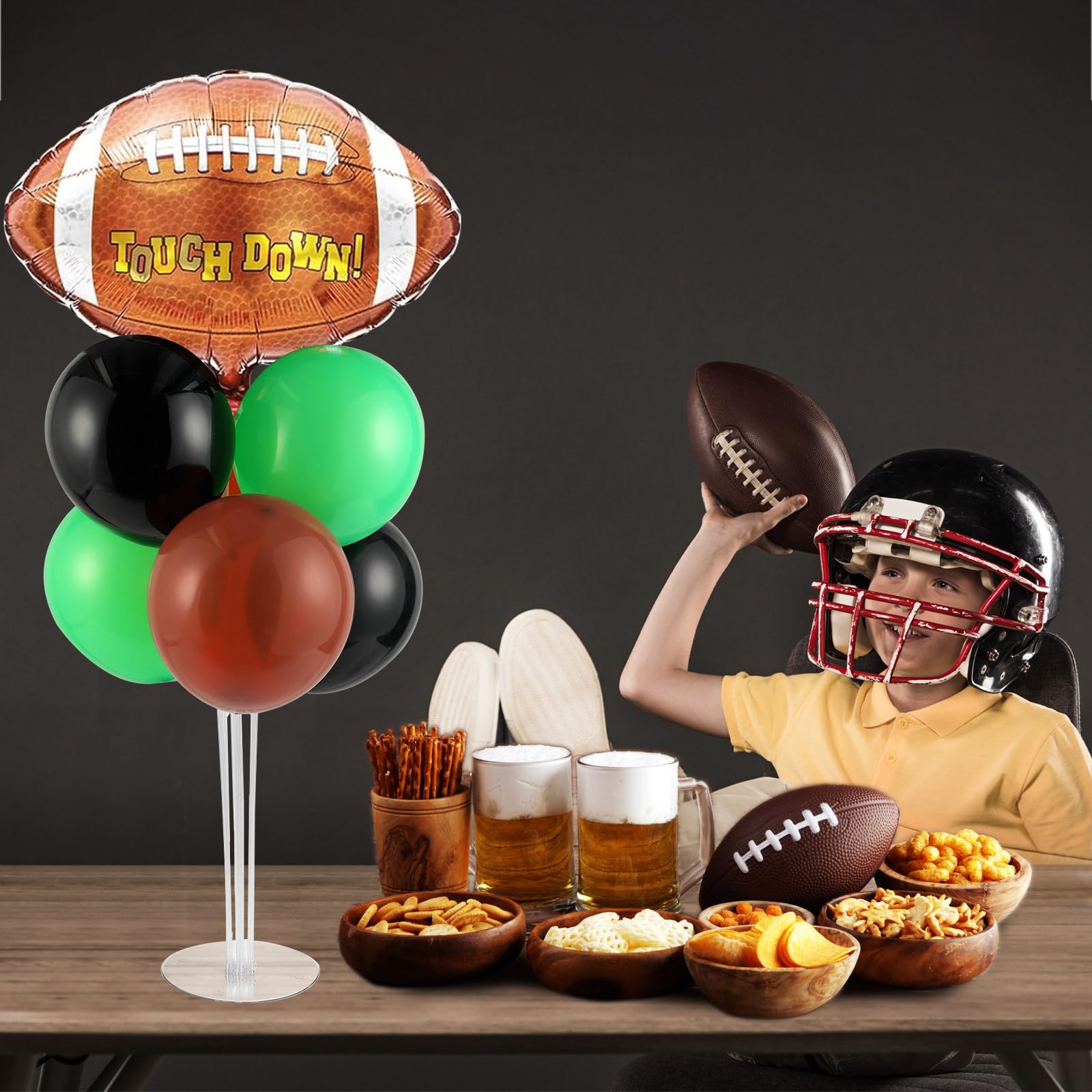 Naozinebi Football Party Balloons Stand Kit – 2 Sets for Football Themed Centerpieces