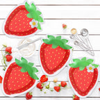 Naozinebi 50 Count Strawberry Party Plates – Strawberry Theme Disposable Dinnerware