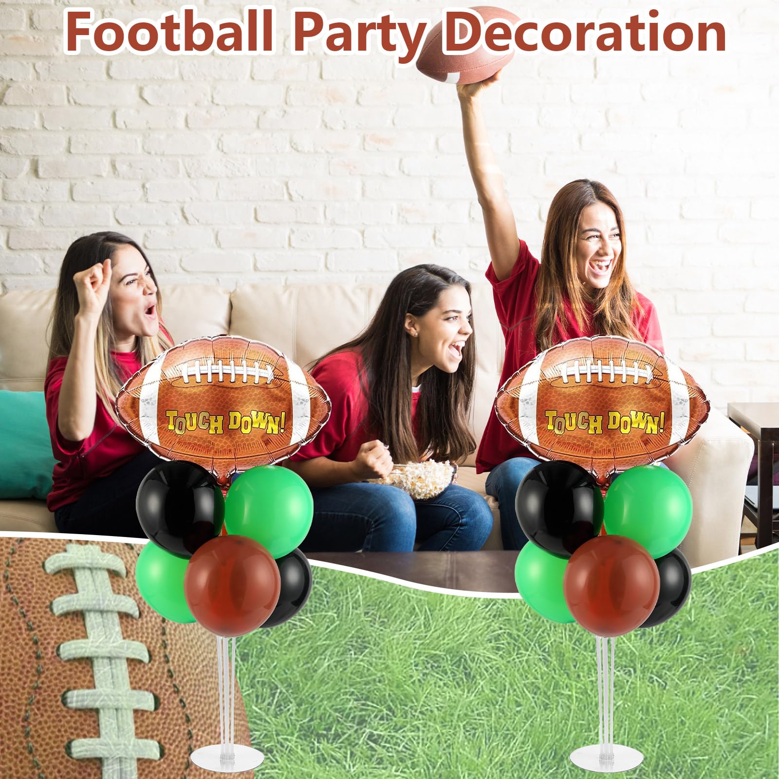 Naozinebi Football Party Balloons Stand Kit – 2 Sets for Football Themed Centerpieces