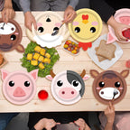 Naozinebi 50 Count Farm Animal Party Plates — Farmhouse Shaped Disposable Tableware