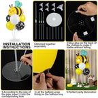 Naozinebi 4 Sets Bee Baby Shower Balloons Stand Kit – Honey Bee Centerpieces for Tables
