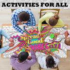Naozinebi Giant Mandala Coloring Posters — Large Motivational Coloring Tablecloth for All Ages