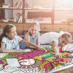 Naozinebi Giant Mandala Coloring Posters — Large Motivational Coloring Tablecloth for All Ages