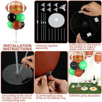 Naozinebi 4 Sets Football Party Balloons Stand Kit with Rugby Ball Foil Balloons – Centerpiece for Tables & Sports Events
