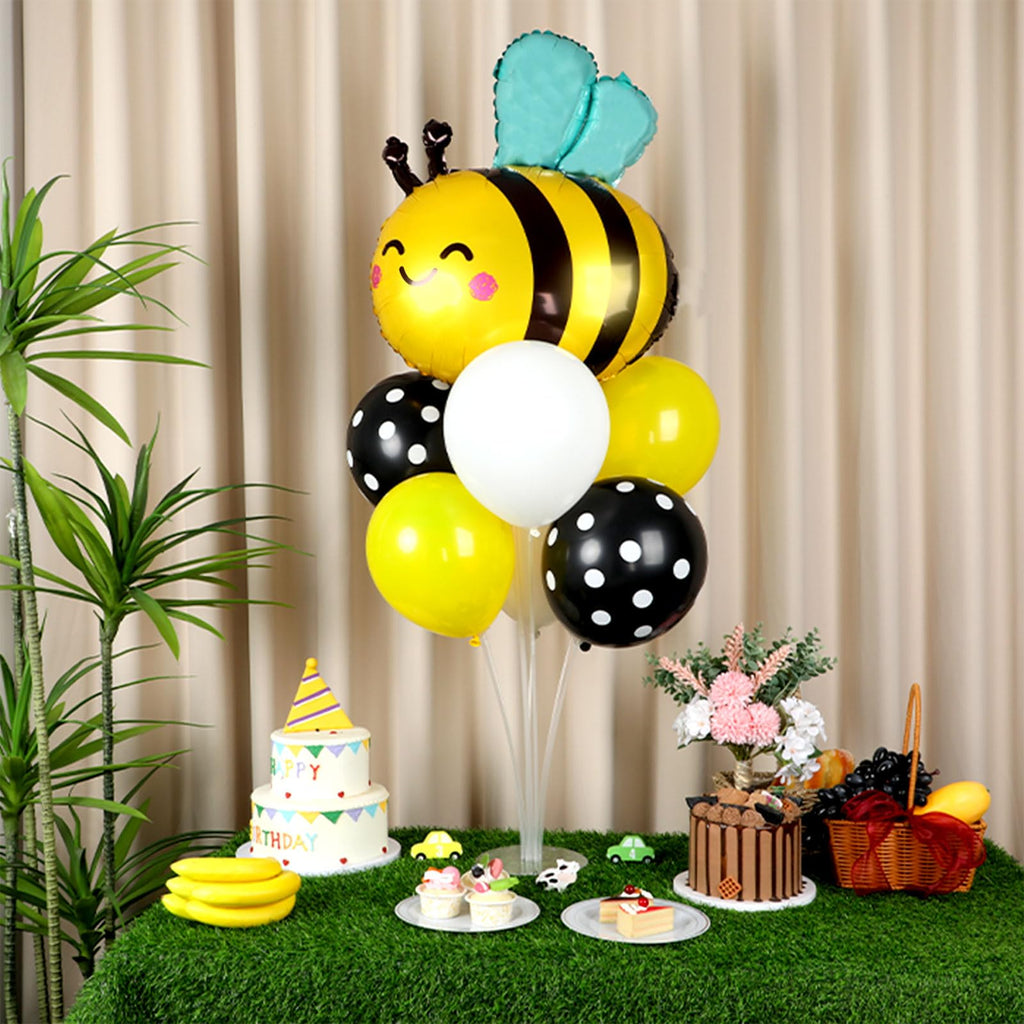 Naozinebi 4 Sets Bee Baby Shower Balloons Stand Kit – Honey Bee Centerpieces for Tables
